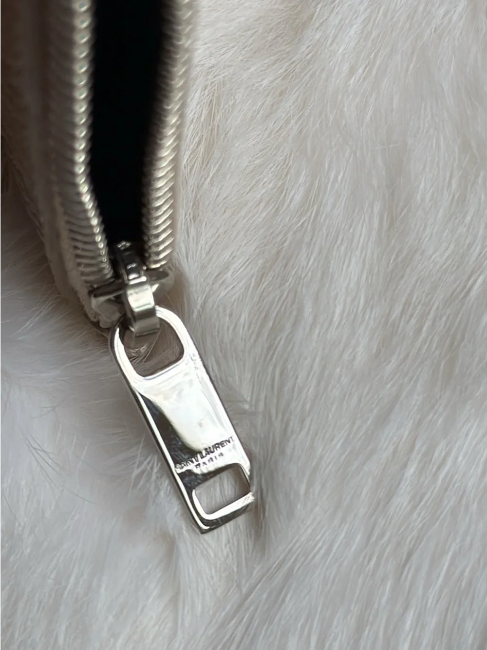 Authentic Saint Laurent Tan Leather Zip Holder Silver Fragments zipped card case